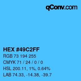 Color code: HEX #49C2FF | qconv.com