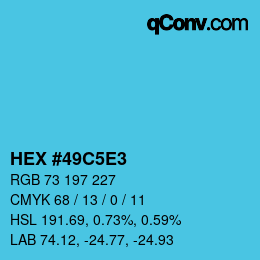 Color code: HEX #49C5E3 | qconv.com