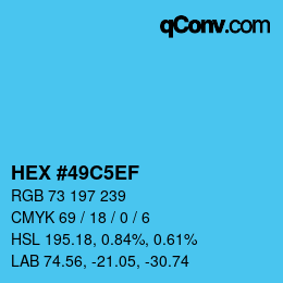 颜色代码: HEX #49C5EF | qconv.com