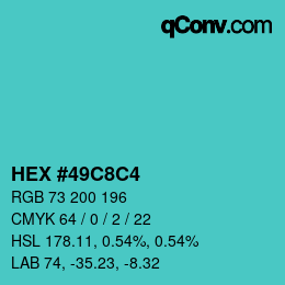 Color code: HEX #49C8C4 | qconv.com