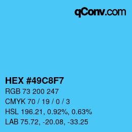 Color code: HEX #49C8F7 | qconv.com