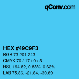 Color code: HEX #49C9F3 | qconv.com