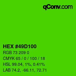 Color code: HEX #49D100 | qconv.com