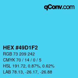 颜色代码: HEX #49D1F2 | qconv.com