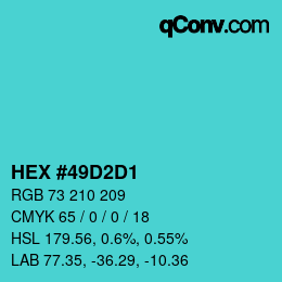 Color code: HEX #49D2D1 | qconv.com