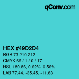 Color code: HEX #49D2D4 | qconv.com