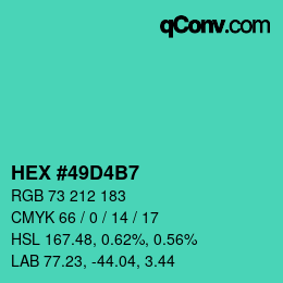 Color code: HEX #49D4B7 | qconv.com