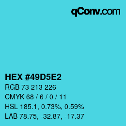 Color code: HEX #49D5E2 | qconv.com