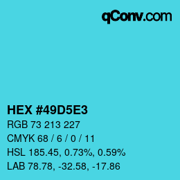 Color code: HEX #49D5E3 | qconv.com