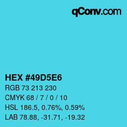 Color code: HEX #49D5E6 | qconv.com