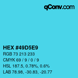 カラーコード: HEX #49D5E9 | qconv.com