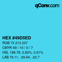 Color code: HEX #49D5ED | qconv.com