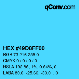 Color code: HEX #49D8FF00 | qconv.com