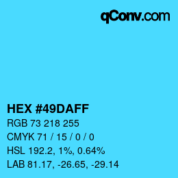 颜色代码: HEX #49DAFF | qconv.com