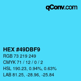 颜色代码: HEX #49DBF9 | qconv.com