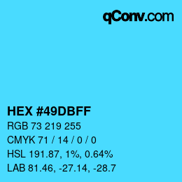 カラーコード: HEX #49DBFF | qconv.com