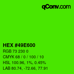 Color code: HEX #49E600 | qconv.com