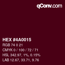 Color code: HEX #4A0015 | qconv.com