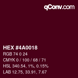 Color code: HEX #4A0018 | qconv.com