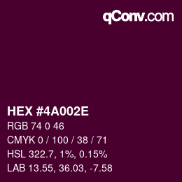 Color code: HEX #4A002E | qconv.com