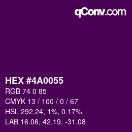 カラーコード: HEX #4A0055 | qconv.com