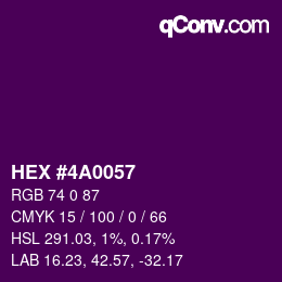 Color code: HEX #4A0057 | qconv.com