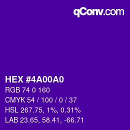 Código de color: HEX #4A00A0 | qconv.com