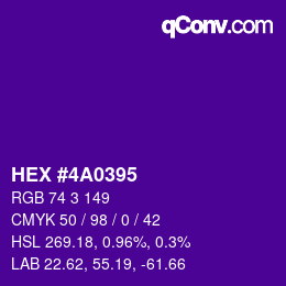 Color code: HEX #4A0395 | qconv.com