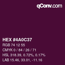 Code couleur: HEX #4A0C37 | qconv.com