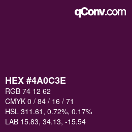 Color code: HEX #4A0C3E | qconv.com