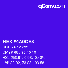 Color code: HEX #4A0CE8 | qconv.com