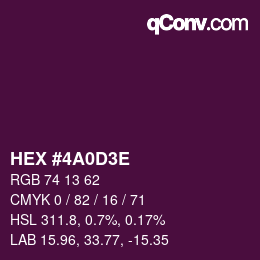 Color code: HEX #4A0D3E | qconv.com