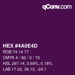 Color code: HEX #4A0E4D | qconv.com