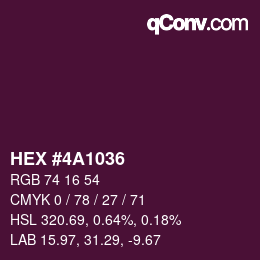 Farbcode: HEX #4A1036 | qconv.com