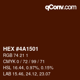 Color code: HEX #4A1501 | qconv.com