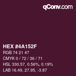 Color code: HEX #4A152F | qconv.com