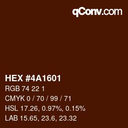 Color code: HEX #4A1601 | qconv.com