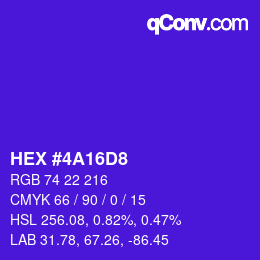 Color code: HEX #4A16D8 | qconv.com