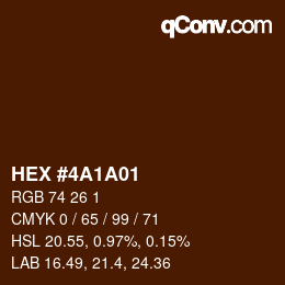 Color code: HEX #4A1A01 | qconv.com