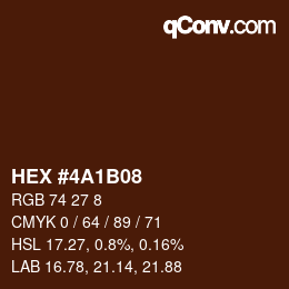 Color code: HEX #4A1B08 | qconv.com