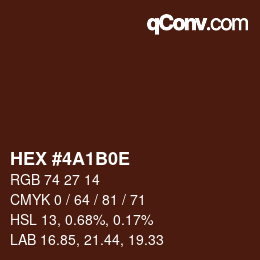 Color code: HEX #4A1B0E | qconv.com