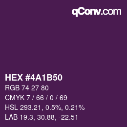 颜色代码: HEX #4A1B50 | qconv.com