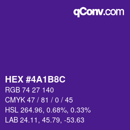 Color code: HEX #4A1B8C | qconv.com