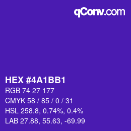 Color code: HEX #4A1BB1 | qconv.com