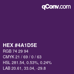 Color code: HEX #4A1D5E | qconv.com