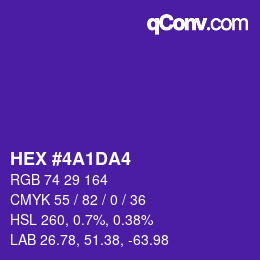 カラーコード: HEX #4A1DA4 | qconv.com