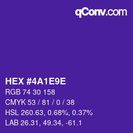 Color code: HEX #4A1E9E | qconv.com