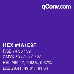 Color code: HEX #4A1E9F | qconv.com