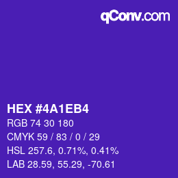 Color code: HEX #4A1EB4 | qconv.com