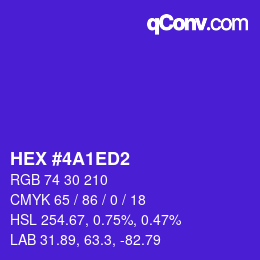 Color code: HEX #4A1ED2 | qconv.com